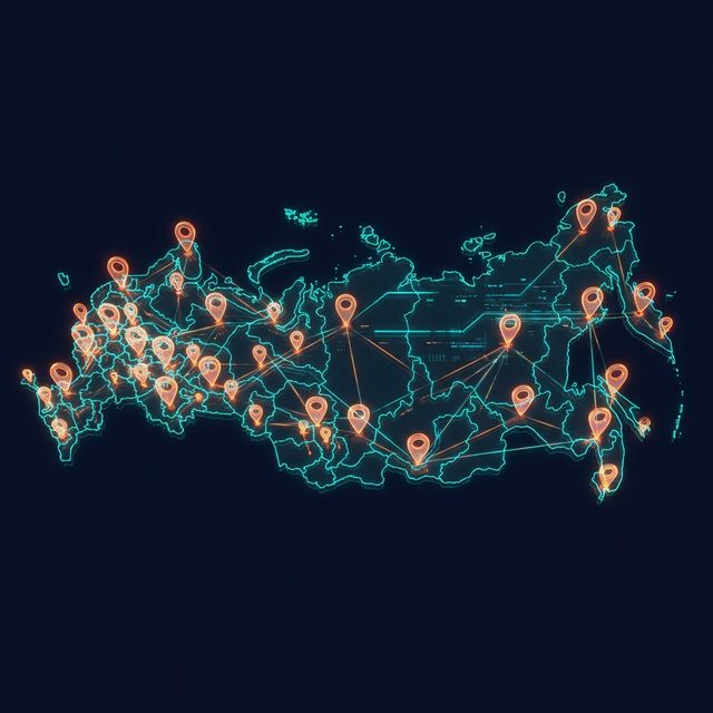 Карта офисов Crypto-Office в 30 городах России